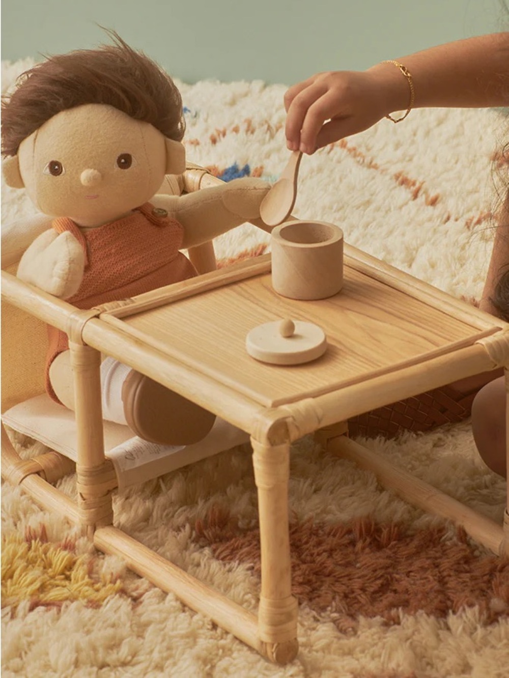 Olli Ella - Rattan Doll Highchair